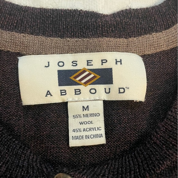 Joseph Abboud Merino Wool Blend Brown Shirt Long Sleeve 1/4 Button Womens Medium - Picture 3 of 8